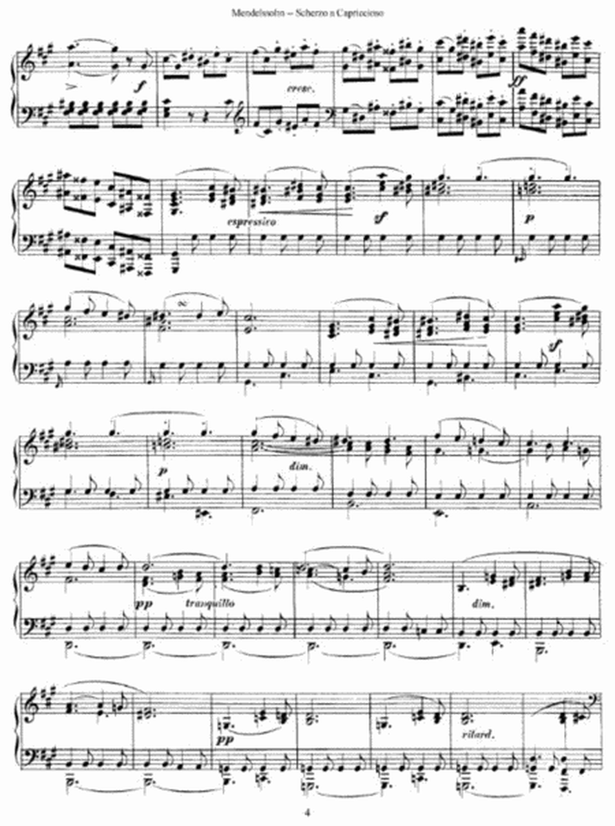 Mendelssohn - Scherzo a Capriccioso in F# Minor (1835-6)