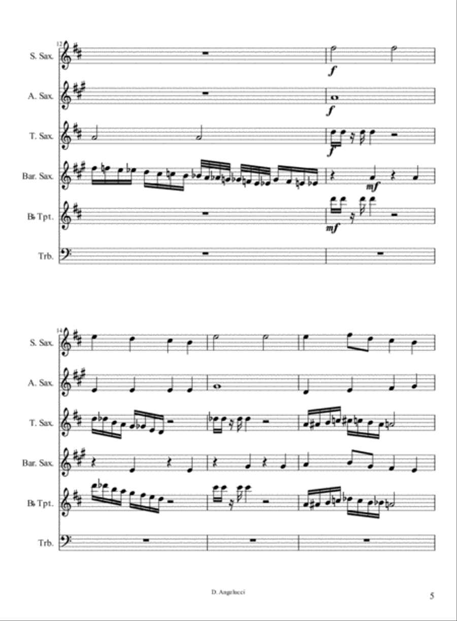 ALEA IMPROVISATION FOR SAXOPHONES, TRUMPET AND TROMBONE Small Ensemble scores gallery preview page 6