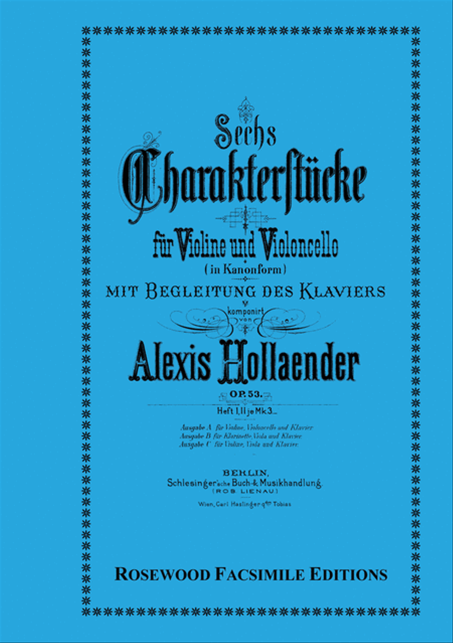 Sechs Charakterstucke, Op. 53 A Clarinet scores gallery preview page 1