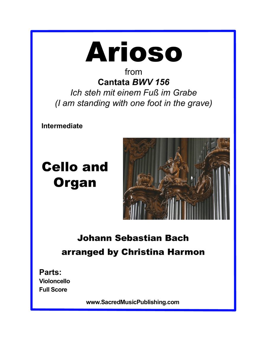 Arioso from Cantata BWV 156 (Int) – Cello and Organ String Duet scores gallery preview page 1