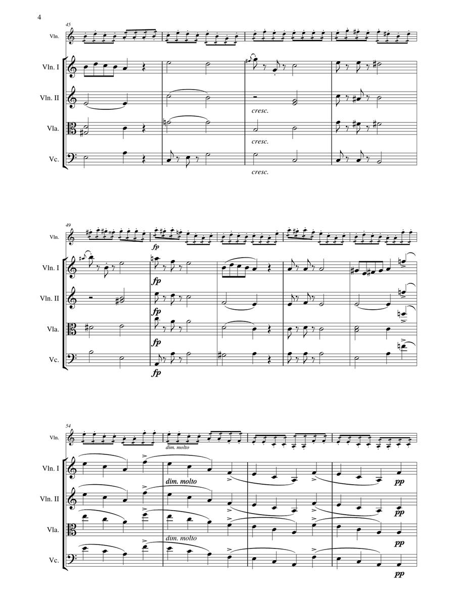 Jenkinson Elfentanz (Elves Dance ) for Solo Violin and String Orchestra/Quartet String Orchestra scores gallery preview page 4