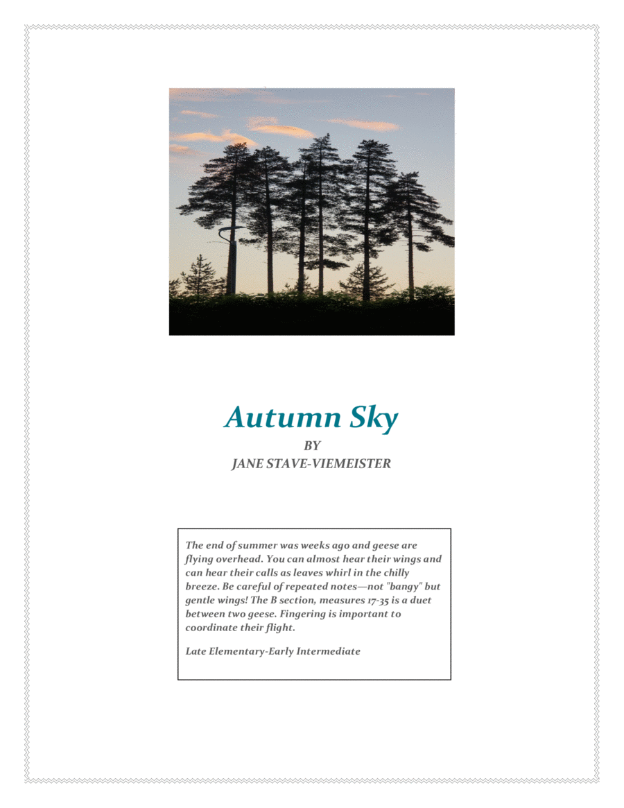 Autumn Sky for Solo Piano Piano Solo scores gallery preview page 1