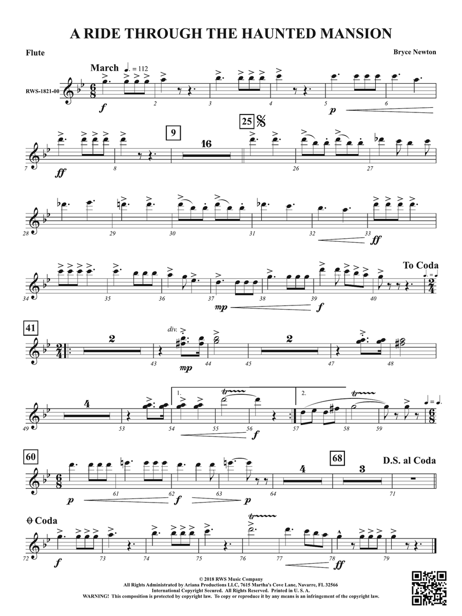 A Ride Through the Haunted Mansion: 1st Flute Flute scores gallery preview page 1