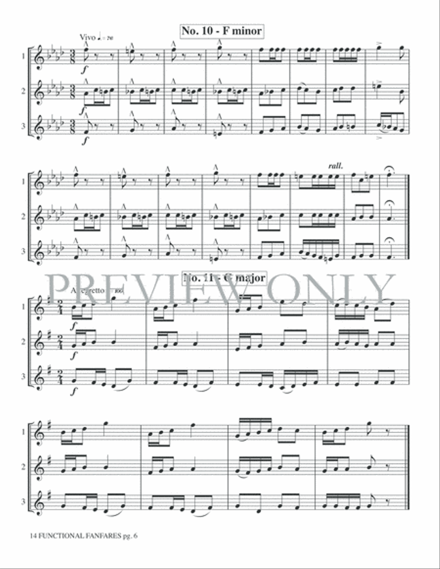 14 Functional Fanfares Trumpet Trio scores gallery preview page 8