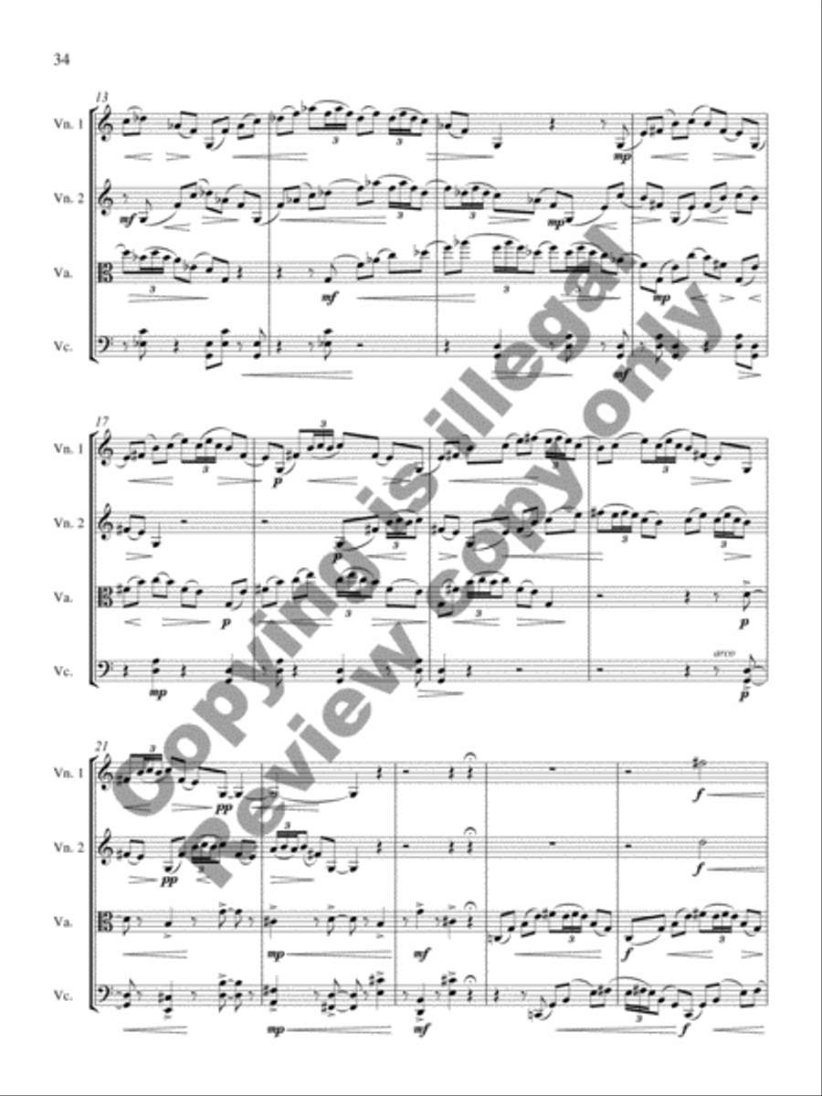 String Quartet No. 5 (Bel Canto) String Quartet scores gallery preview page 36