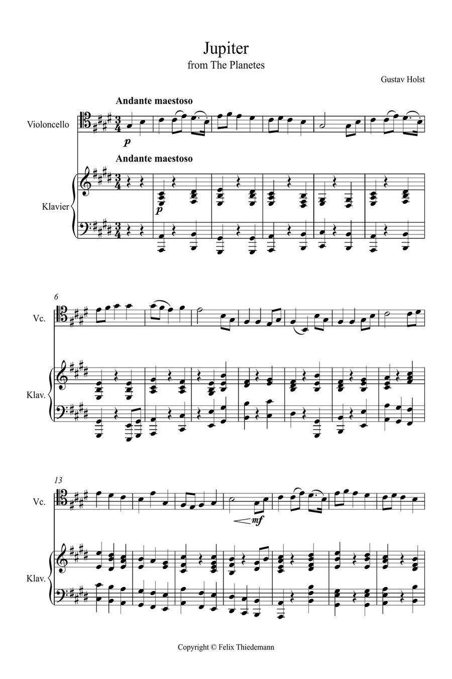 The Planets - Jupter Chamber Music scores gallery preview page 1