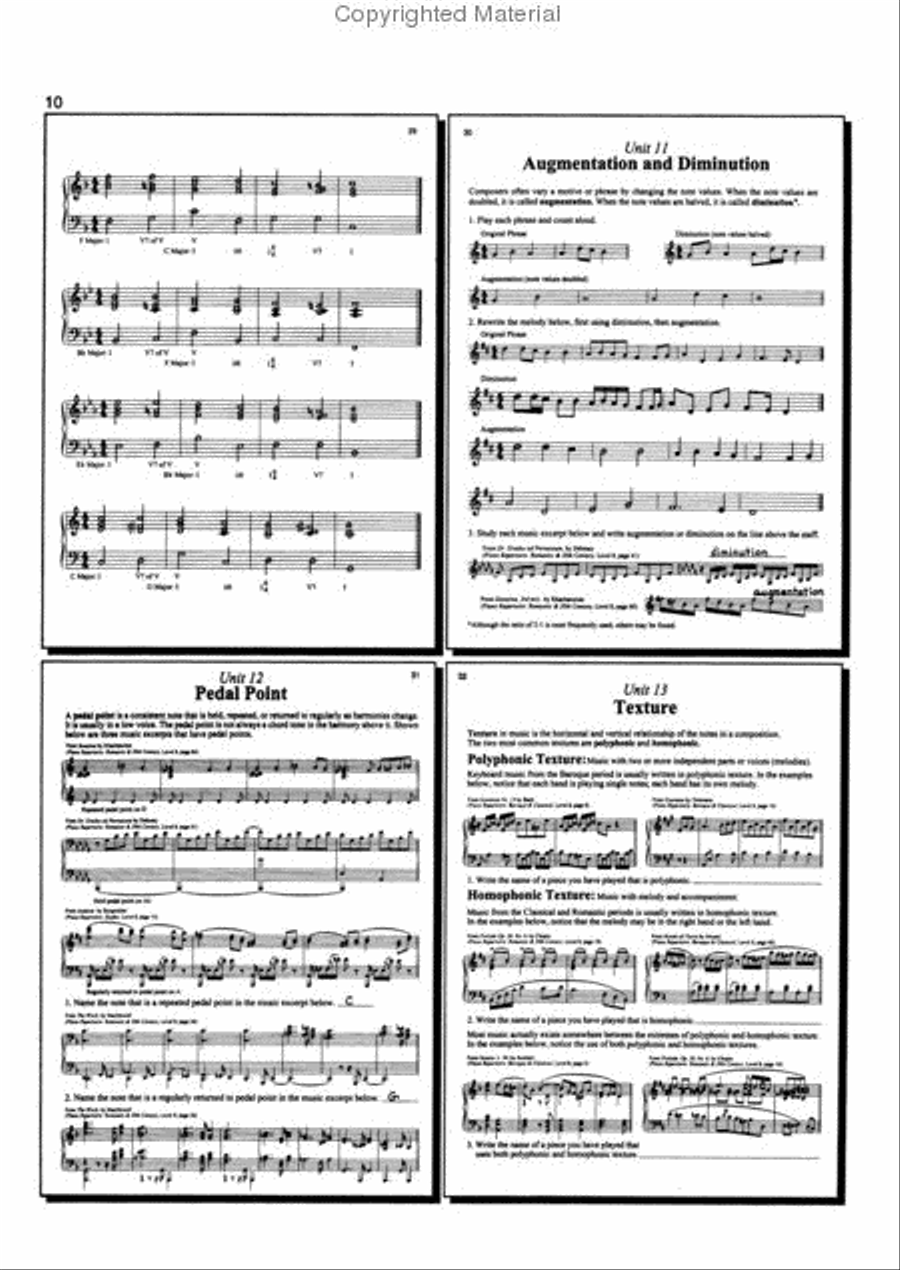 Fundamentals Of Piano Theory, Level 8 - Answer Book Piano Method scores gallery preview page 3