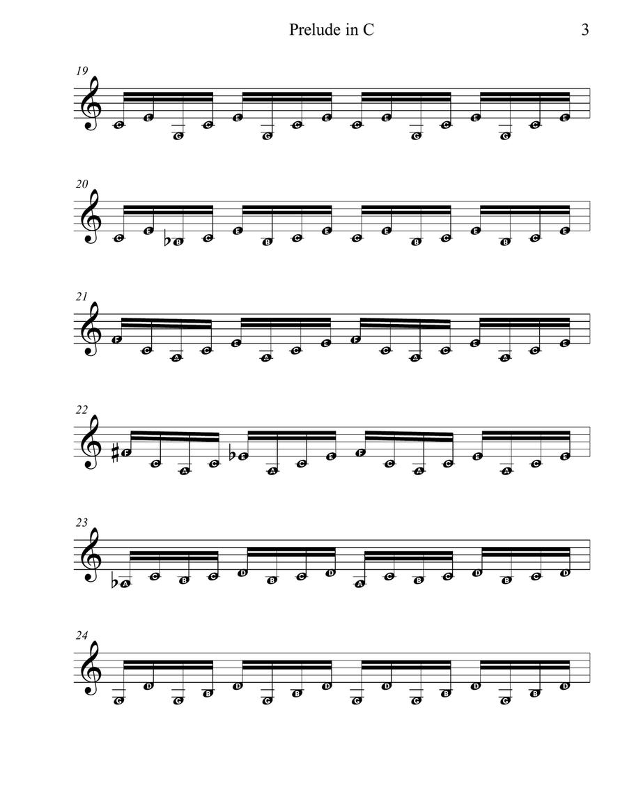 Prelude in C Bach for Violin Violin Solo scores gallery preview page 3