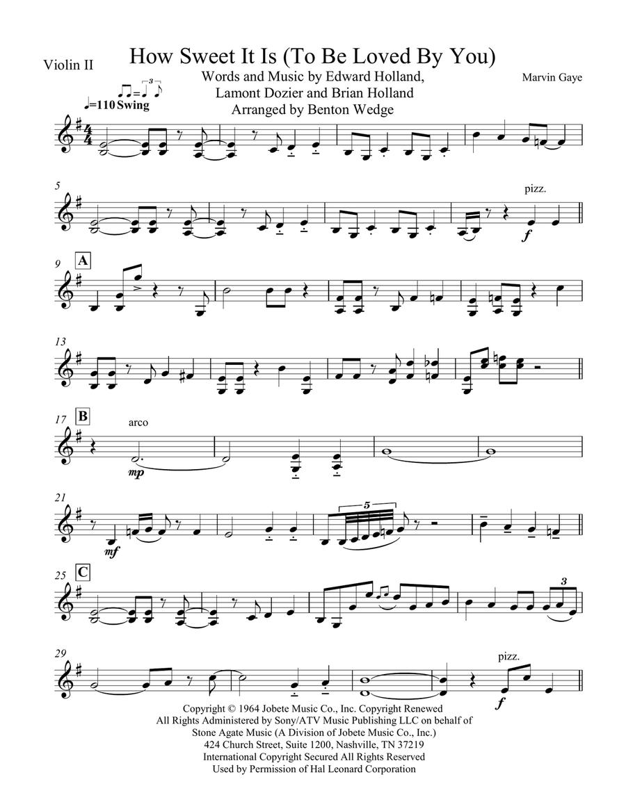 How Sweet It Is (To Be Loved By You) String Quartet scores gallery preview page 3