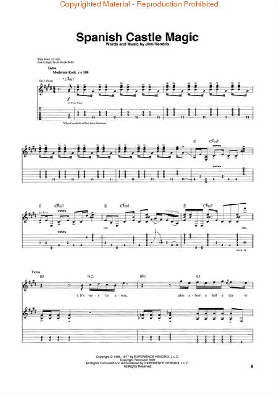 Blue Wild Angel: Jimi Hendrix Live at the Isle of Wight Electric Guitar scores gallery preview page 3