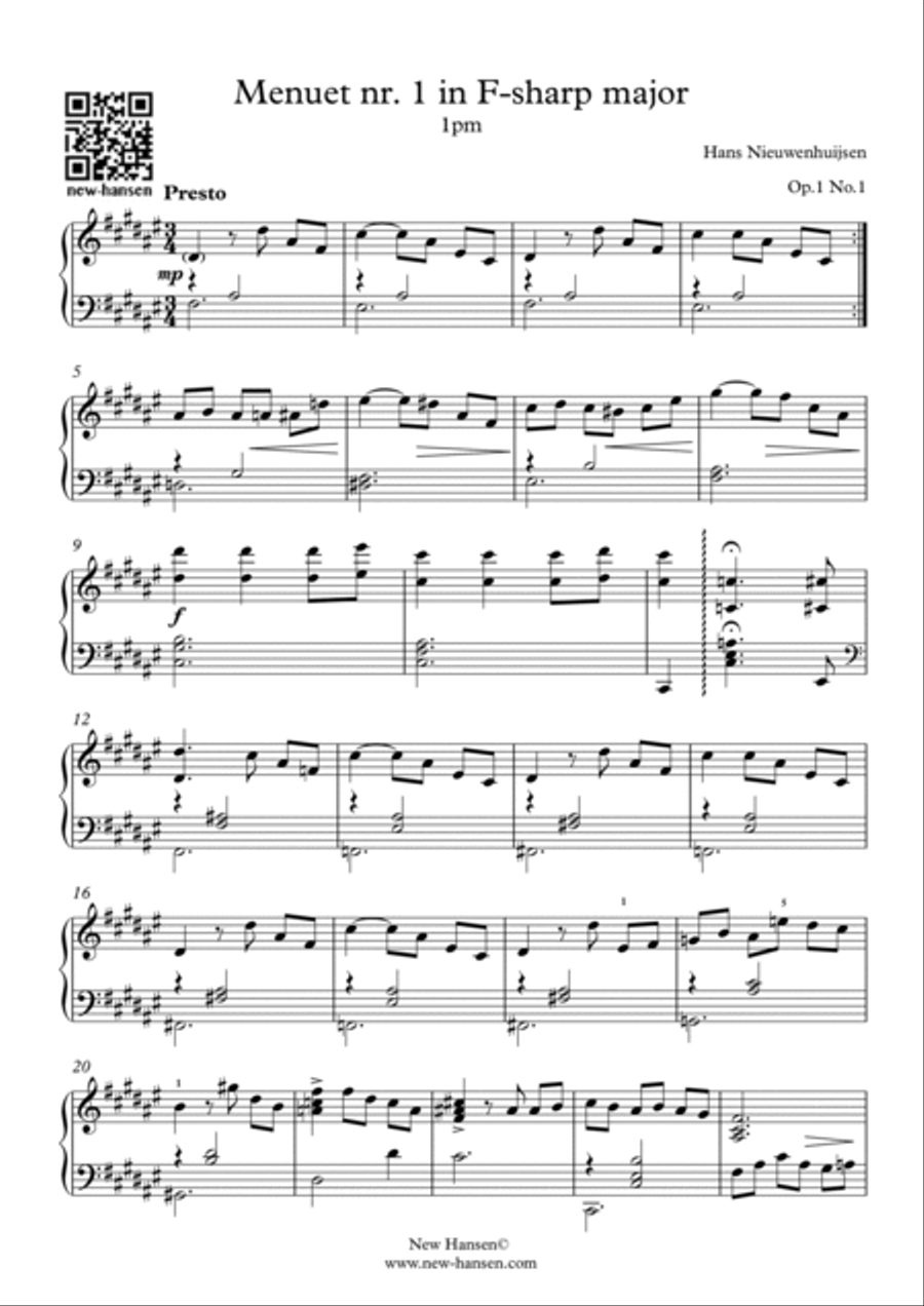 Menuet nr. 1 in F-sharp major '1pm' Harpsichord scores gallery preview page 2