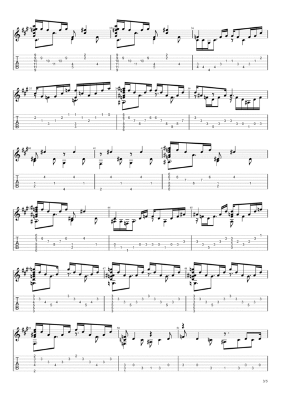 Peer Gynt - Suite No. 1, Op. 46 - I. Morning Mood (Edvard Grieg) Acoustic Guitar scores gallery preview page 3