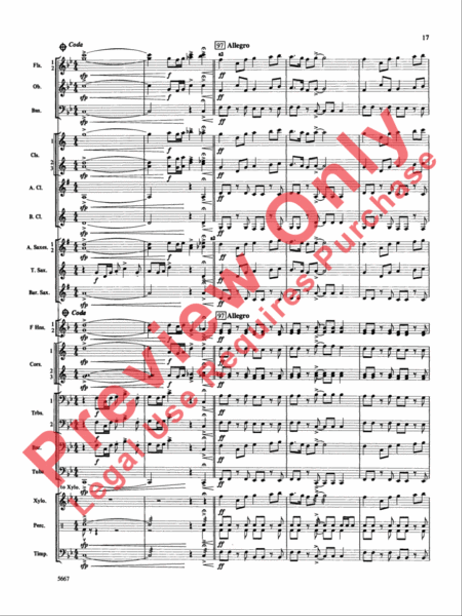 Jackson Lake Overture Concert Band scores gallery preview page 18