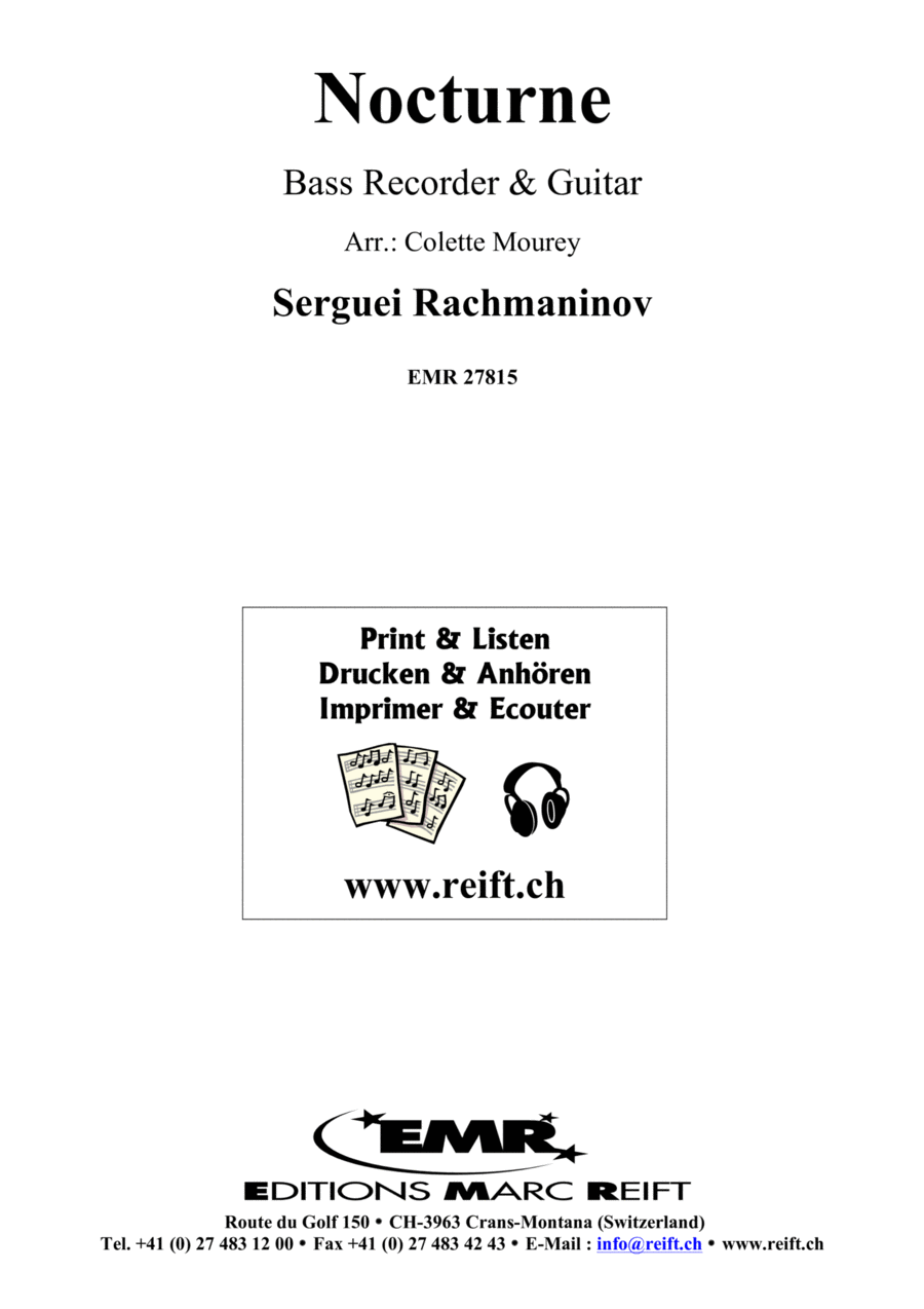 Nocturne Bass Recorder scores gallery preview page 1