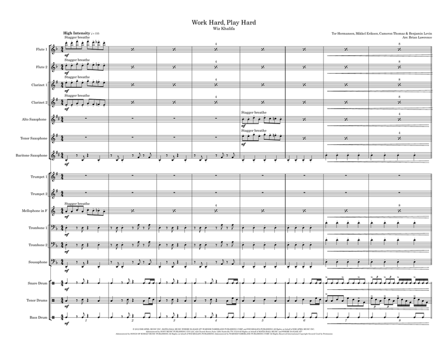 Work Hard Play Hard Marching Band scores gallery preview page 2