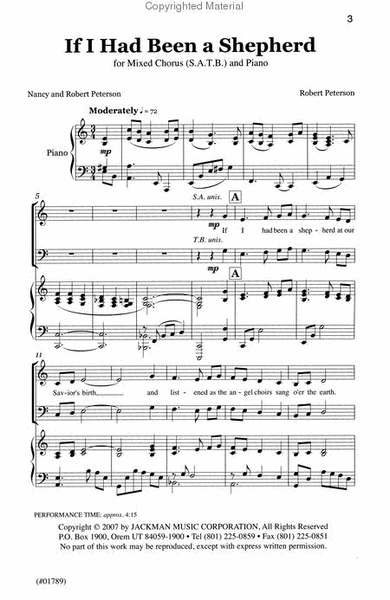 If I Had Been a Shepherd - SATB image number null