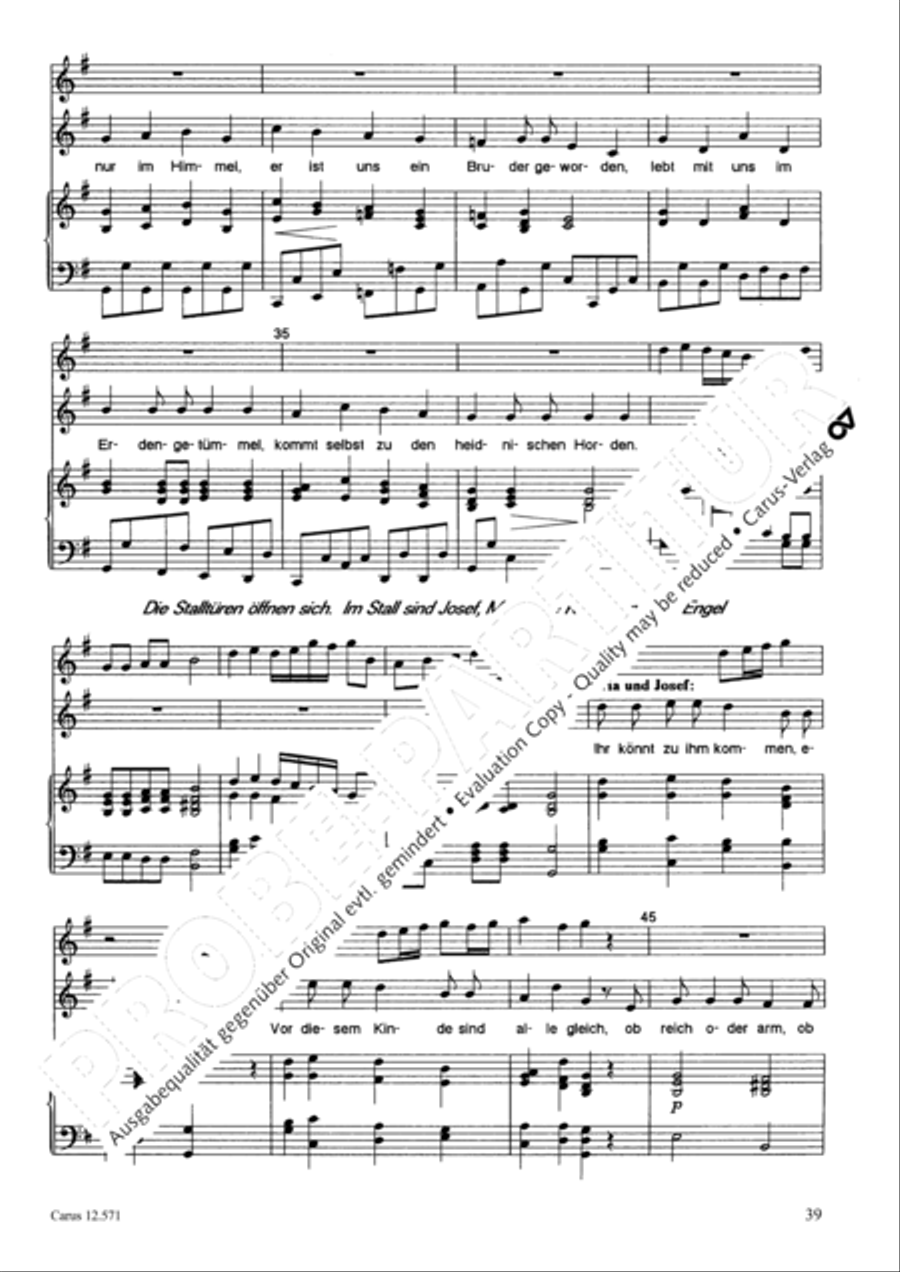 O je, Bethlehem Unison Choir scores gallery preview page 40