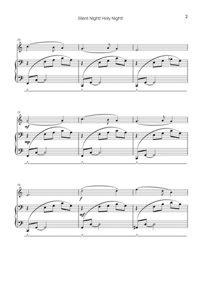 Silent Night! Holy Night! - For violin (solo) and piano (Easy Beginner) image number null