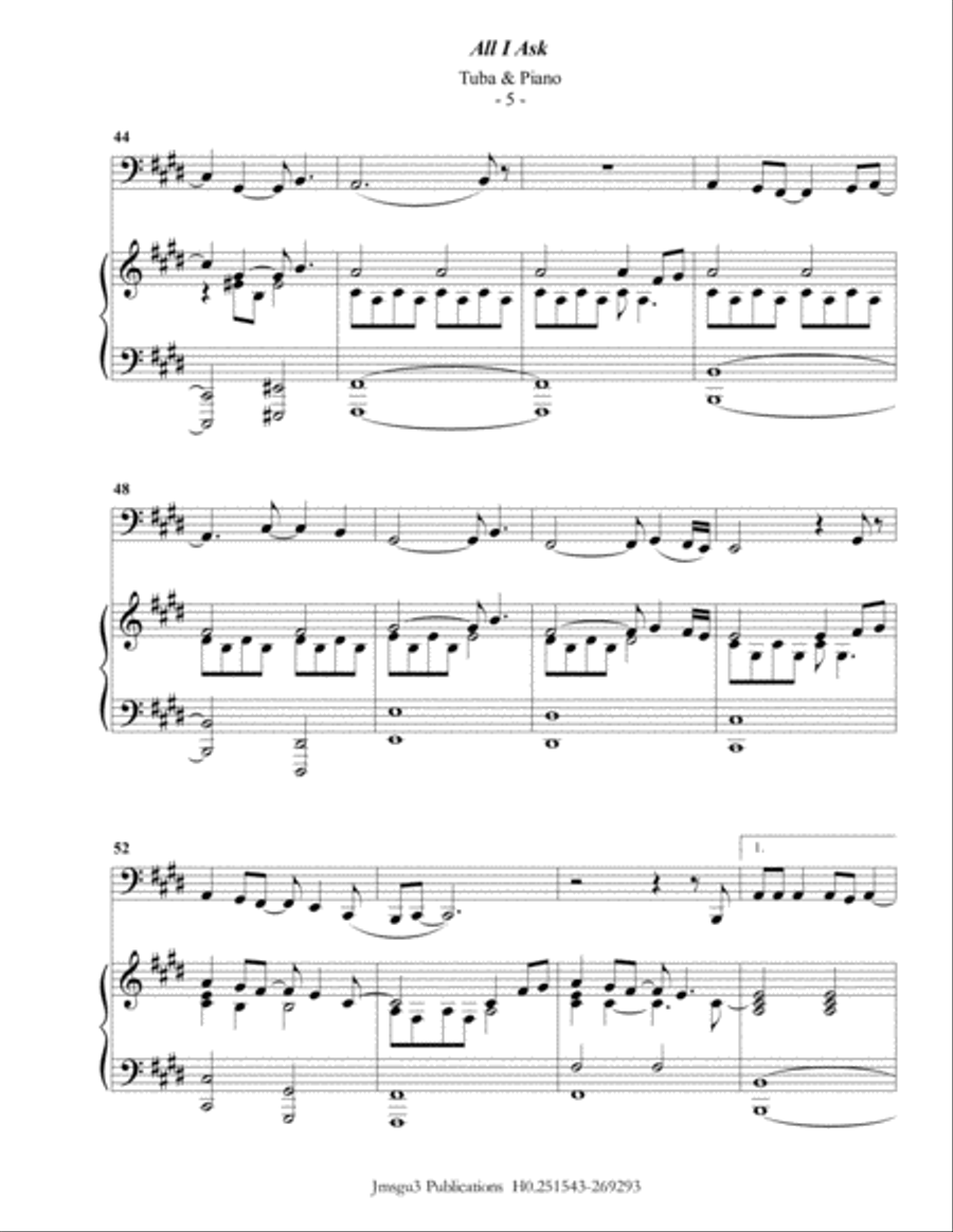 All I Ask Tuba scores gallery preview page 5