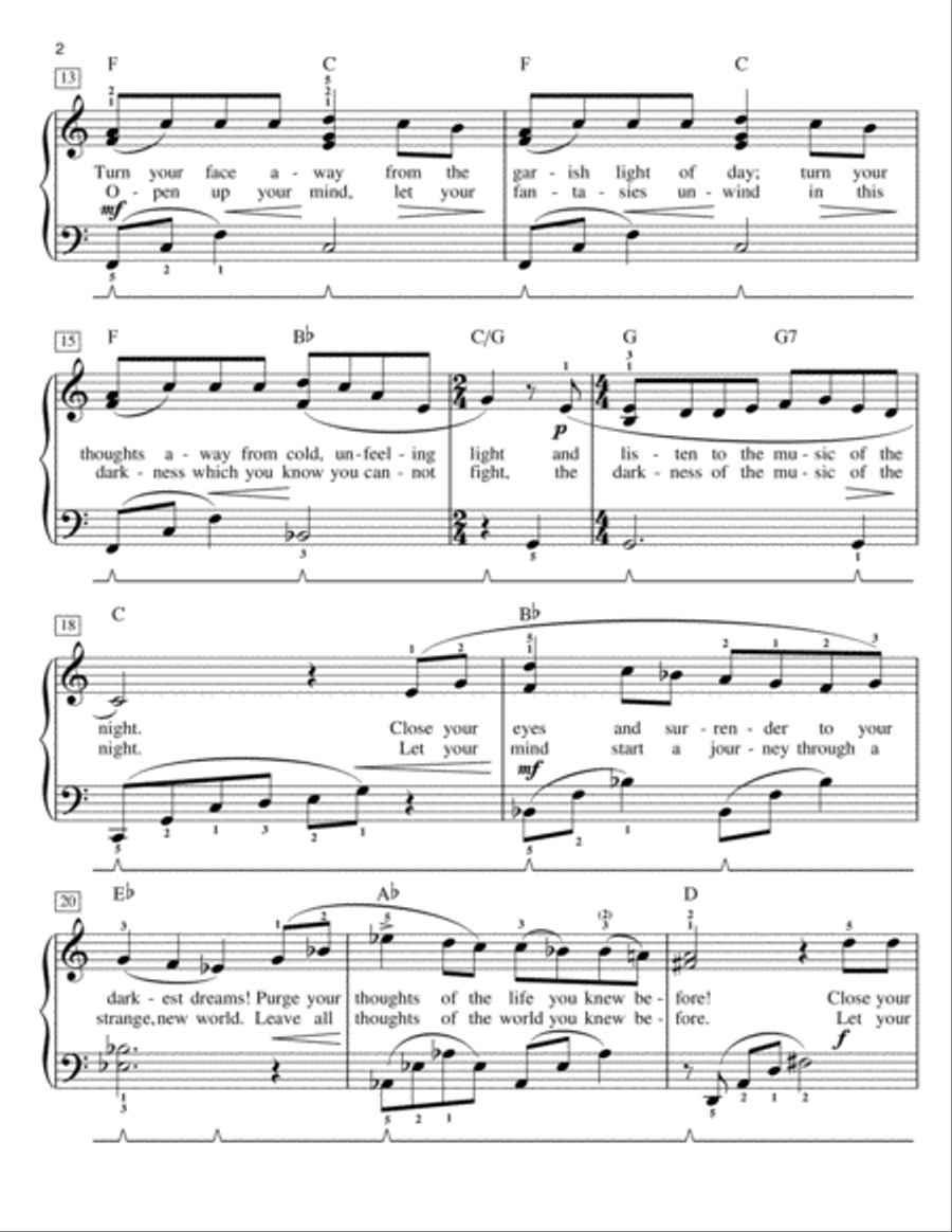 The Music Of The Night Piano Method scores gallery preview page 2