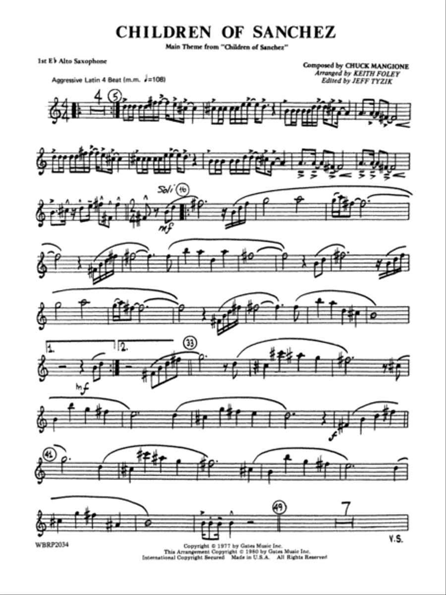 Children of Sanchez: E-flat Alto Saxophone Jazz Ensemble scores gallery preview page 1