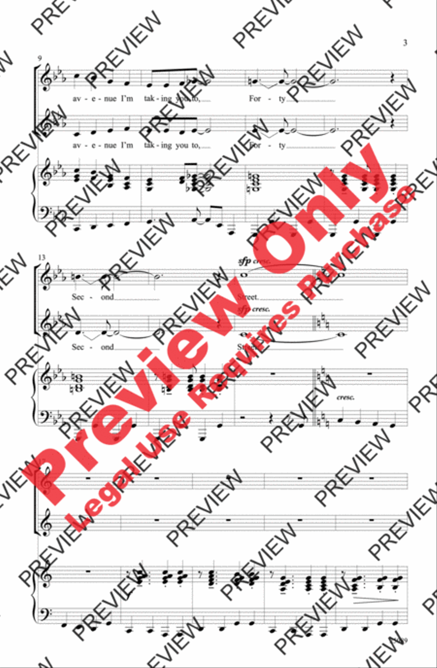 Lullaby of Broadway (and Forty-Second Street) 2-Part scores gallery preview page 3