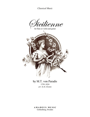 Book cover for Sicilienne (G major) for violin or flute and guitar
