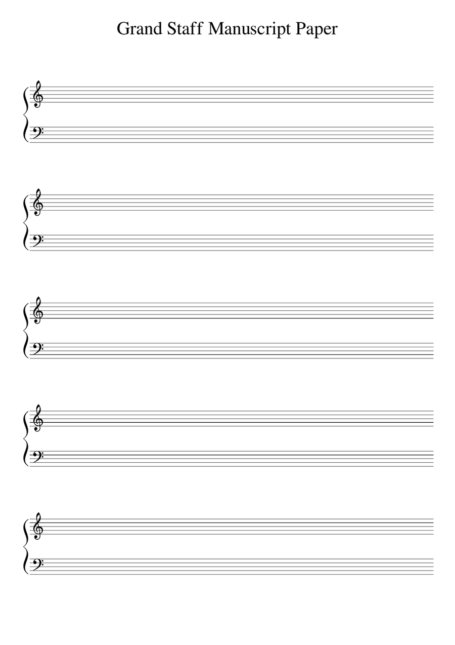 Grand Staff Manuscript Paper Small Ensemble scores gallery preview page 1