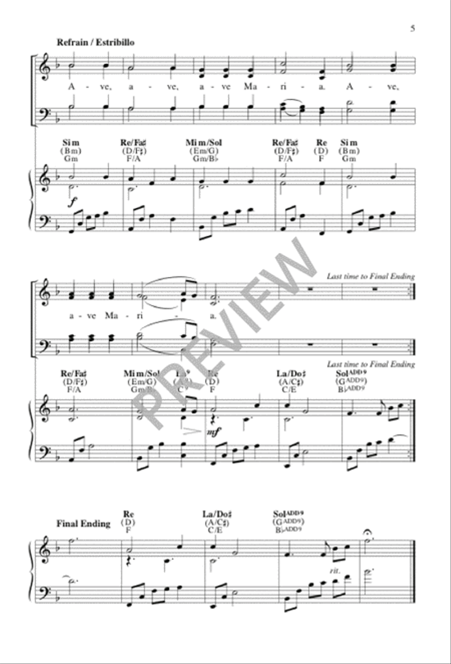 Letanía de la Santísima Virgen María / Litany of Mary 4-Part scores gallery preview page 5