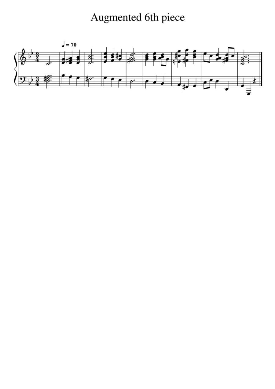 AUGMENTED 6TH Piano, Vocal, Guitar scores gallery preview page 1