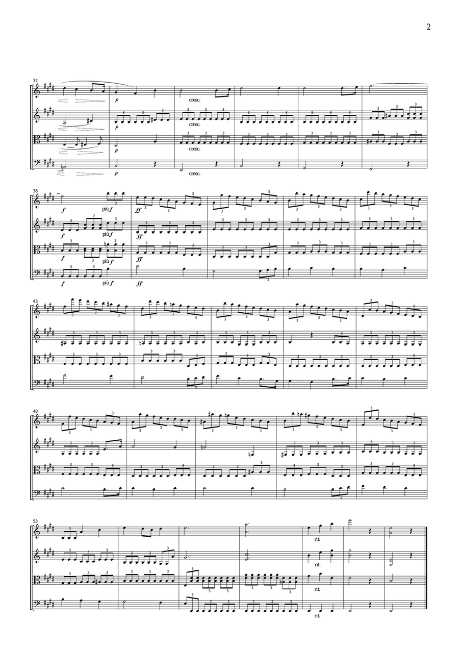 Wagner from Tannhauser Overture, for string quartet, CW002 String Quartet scores gallery preview page 2