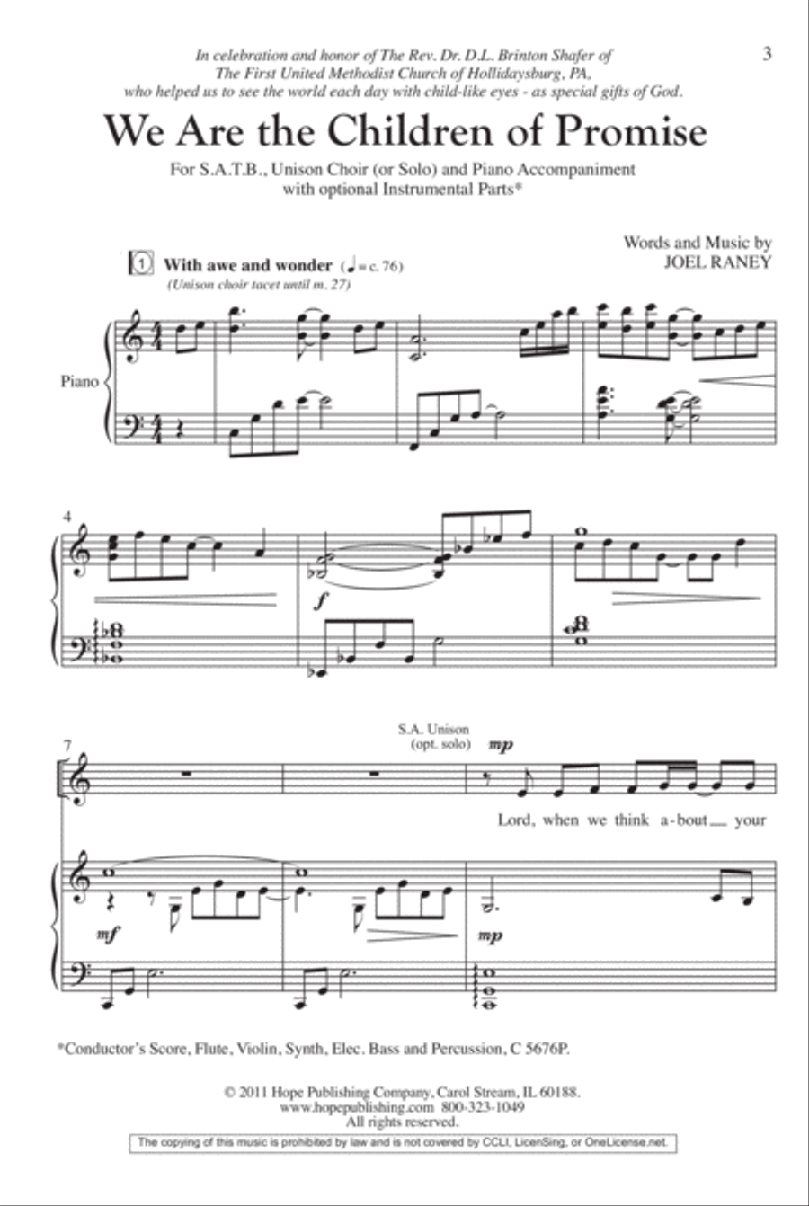 We Are the Children of Promise 4-Part scores gallery preview page 2