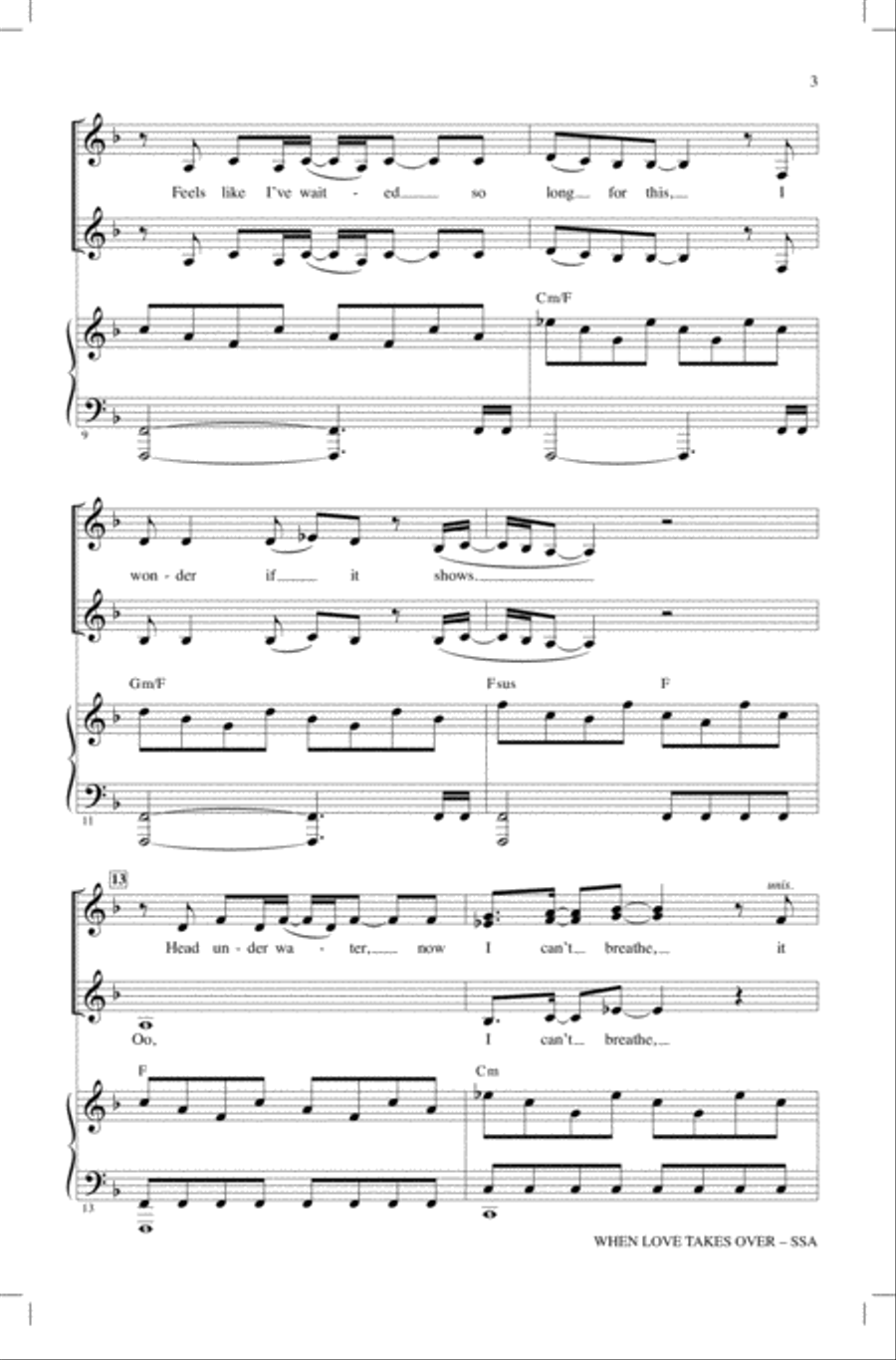 When Love Takes Over SSA scores gallery preview page 2