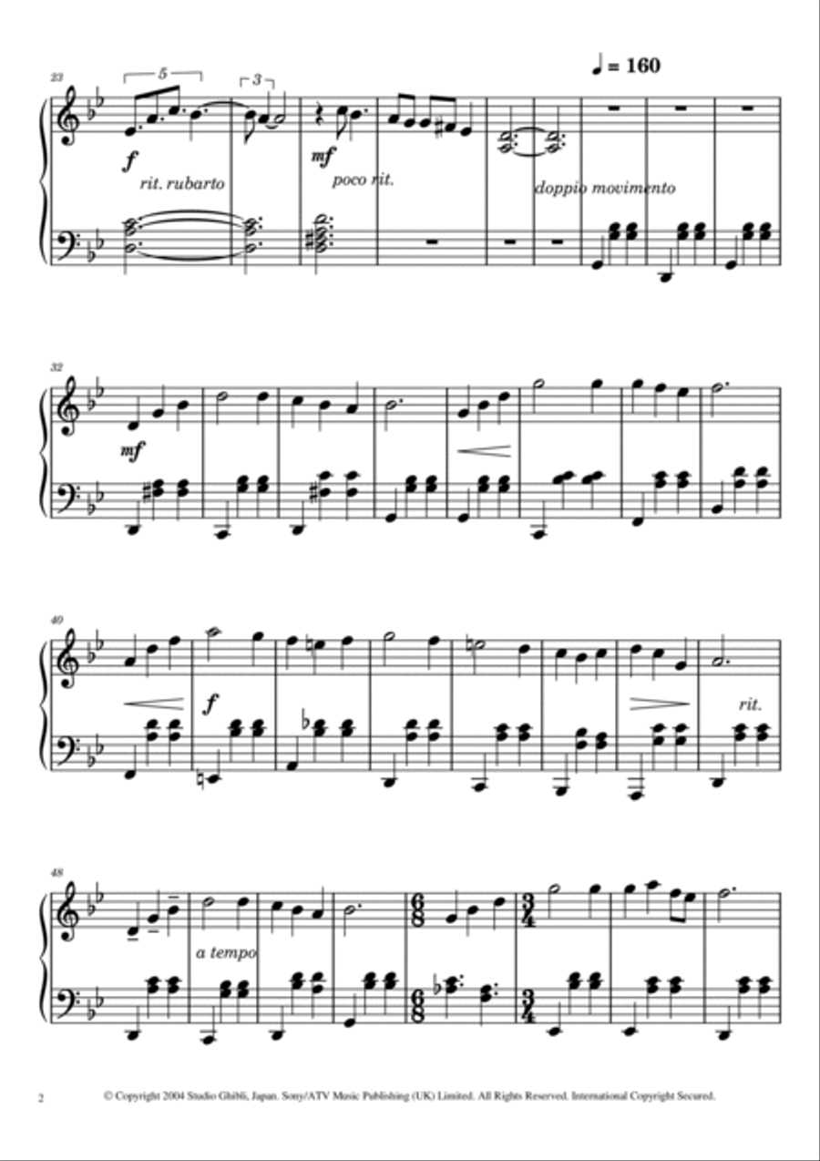 Merry-go-round Of Life Easy Piano scores gallery preview page 2