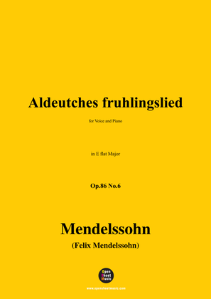 Book cover for F. Mendelssohn-Aldeutches fruhlingslied,Op.86 No.6,in E flat Major