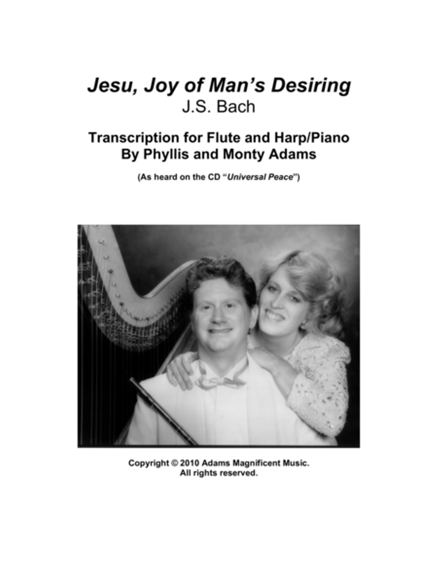 Jesu, Joy of Man’s Desiring for Flute and Harp Flute scores gallery preview page 1
