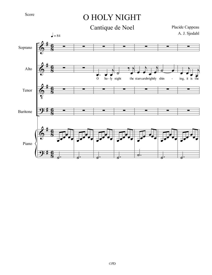 O Holy Night O Holy Night 4-Part scores gallery preview page 1