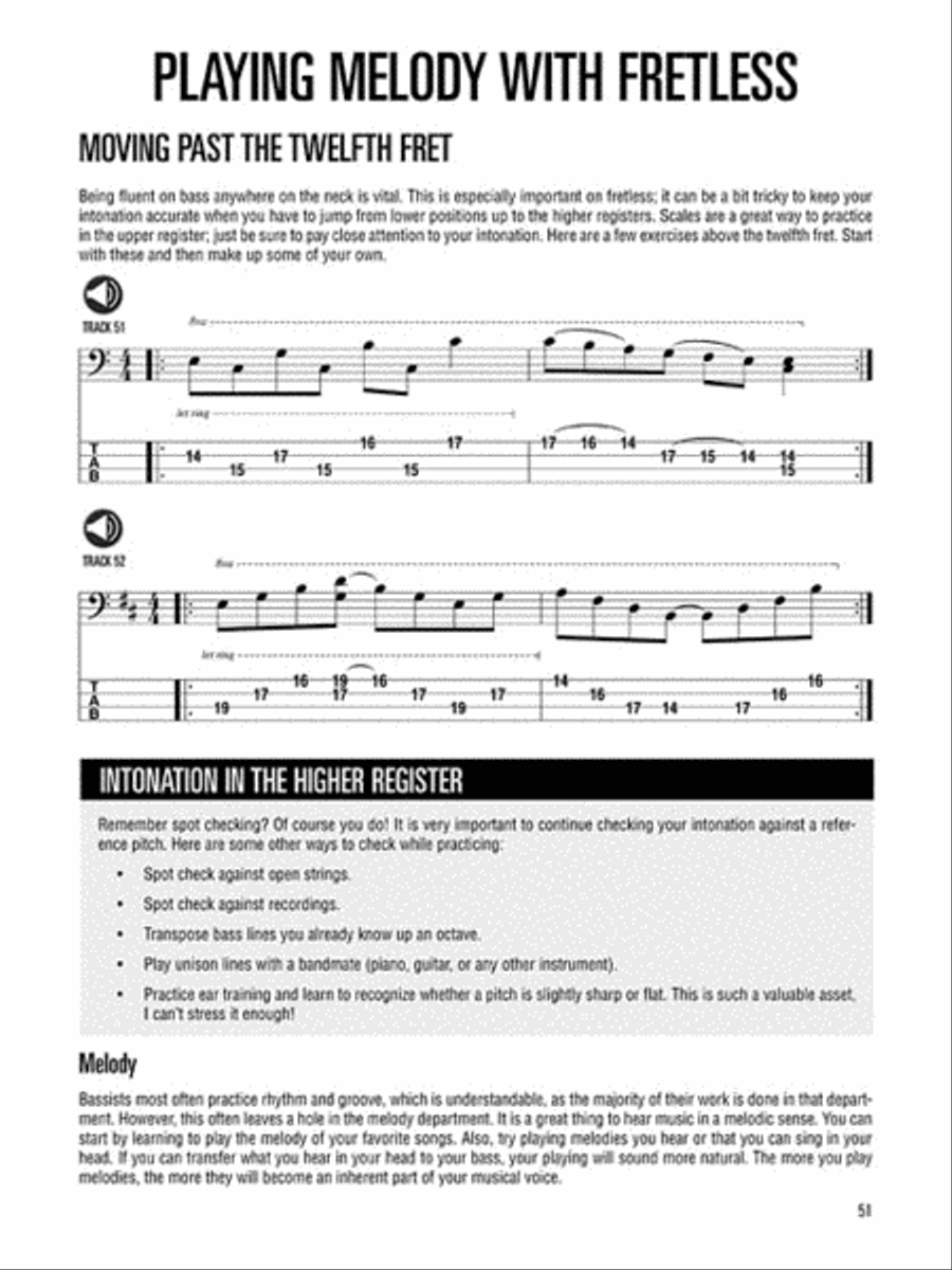 Fretless Bass Bass Guitar Tablature scores gallery preview page 4