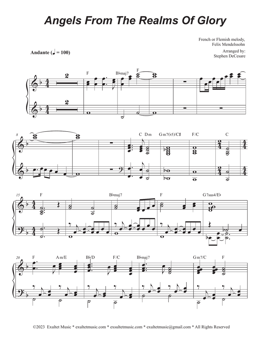 Angels From The Realms Of Glory (Cello solo and Piano) Piano scores gallery preview page 6