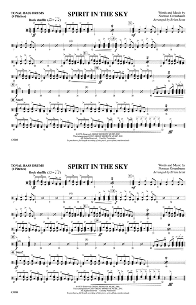 Spirit in the Sky (from Guardians of the Galaxy): Tonal Bass Drum