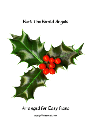 Book cover for Hark The Herald Angels arranged for easy piano