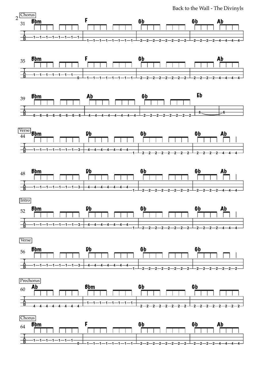 Back To The Wall Back To The Wall Guitar Tablature scores gallery preview page 2