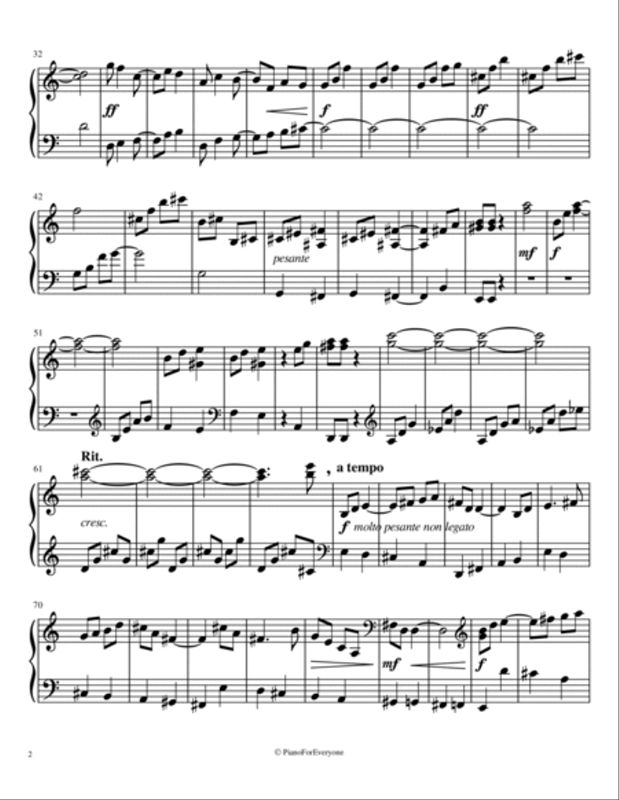'Jupiter' from The Planets - Holst (Easy Piano) Easy Piano scores gallery preview page 2