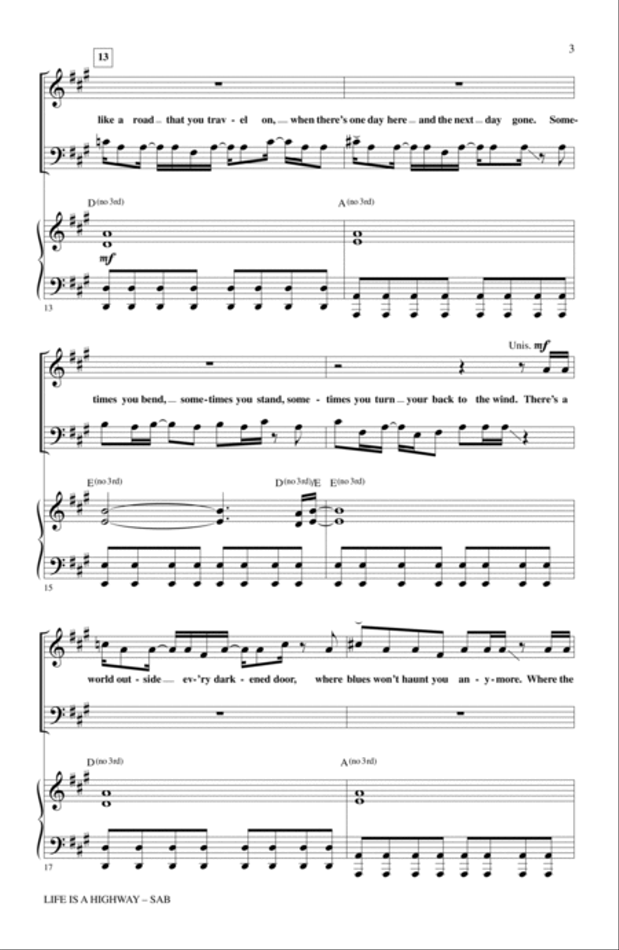 Life Is A Highway (from Cars) (arr. Alan Billingsley) 3-Part scores gallery preview page 2