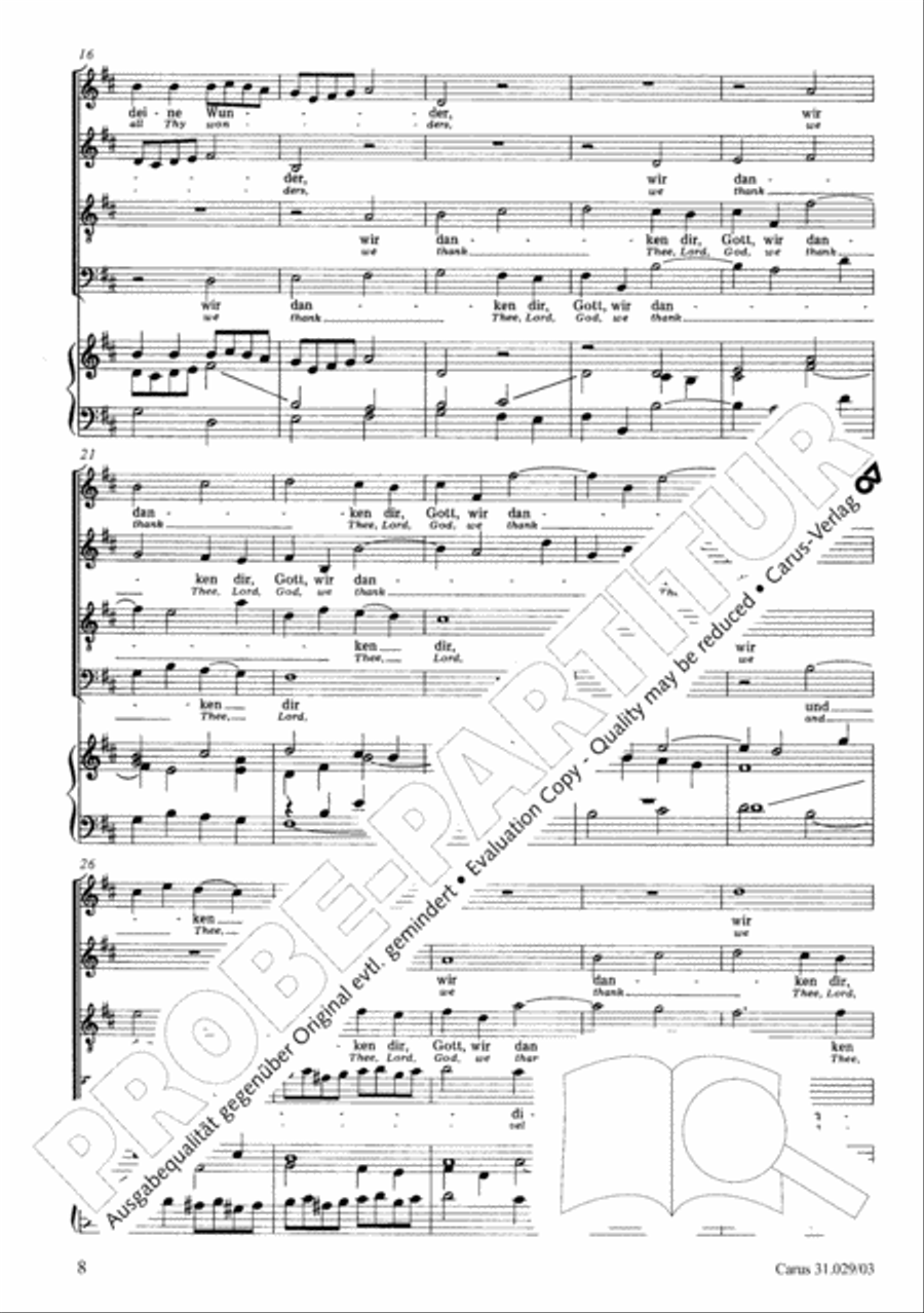 We thank Thee, Lord, God, we thank Thee, Lord (Wir danken dir, Gott, wir danken dir) 4-Part scores gallery preview page 9