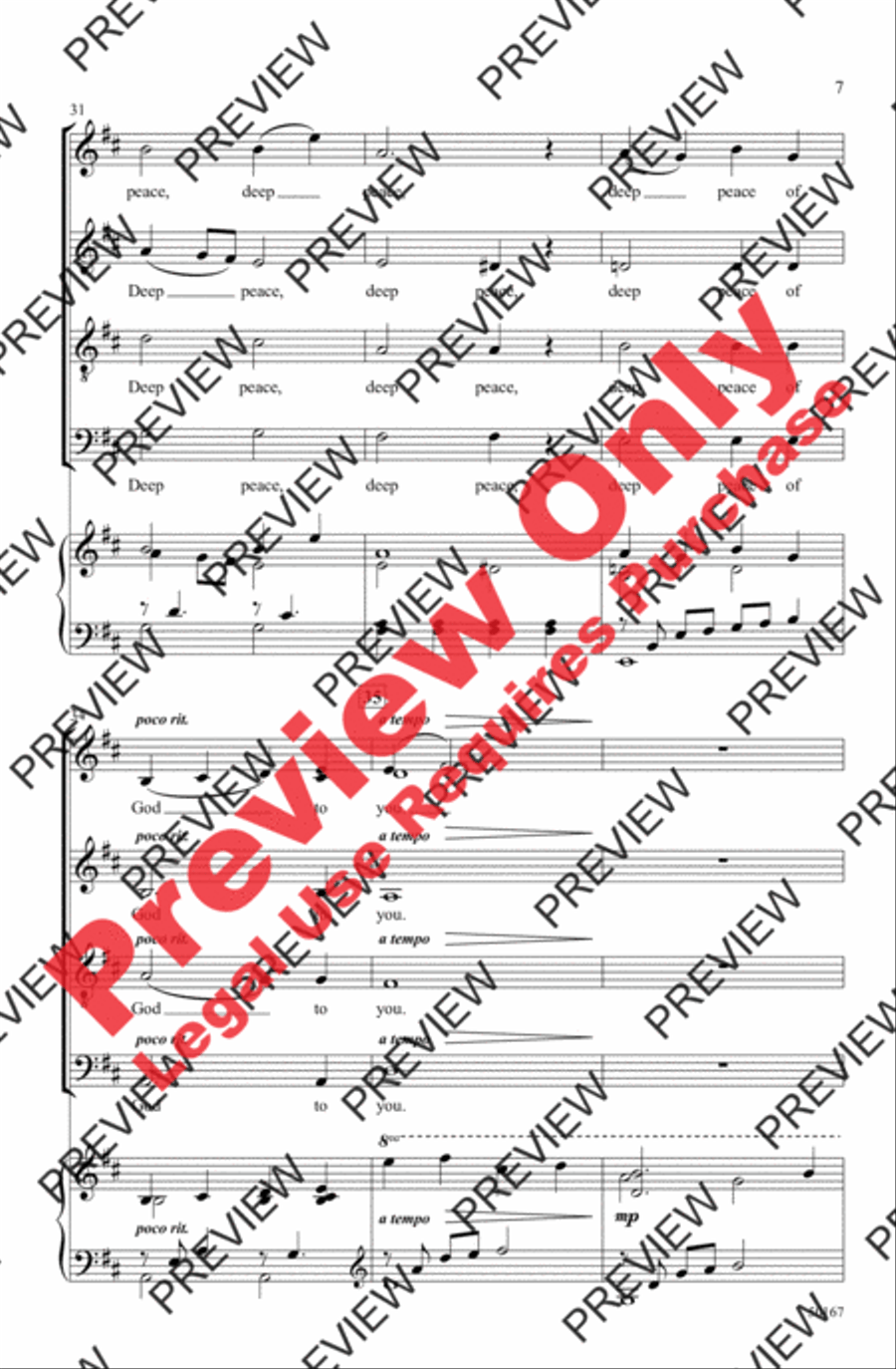 Deep Peace Deep Peace 4-Part scores gallery preview page 7