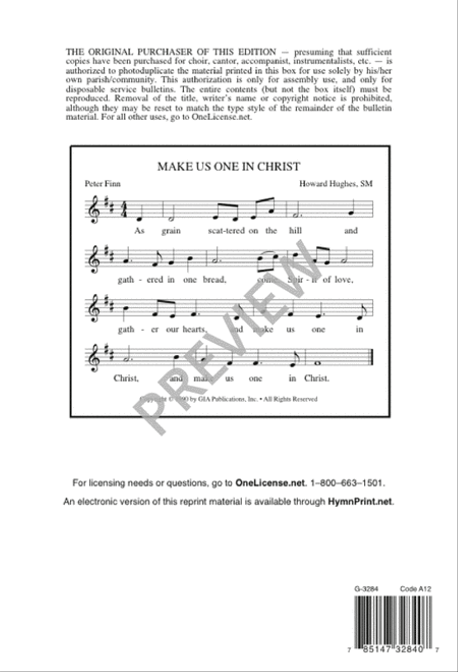 Make Us One In Christ 4-Part scores gallery preview page 13