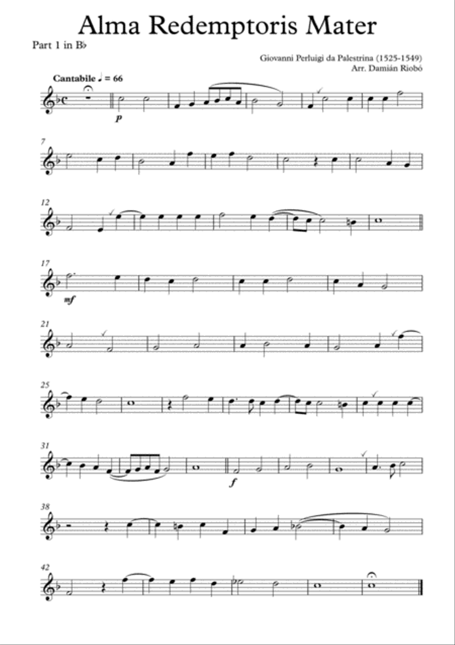 Alma Redemptoris Mater Brass Ensemble scores gallery preview page 3