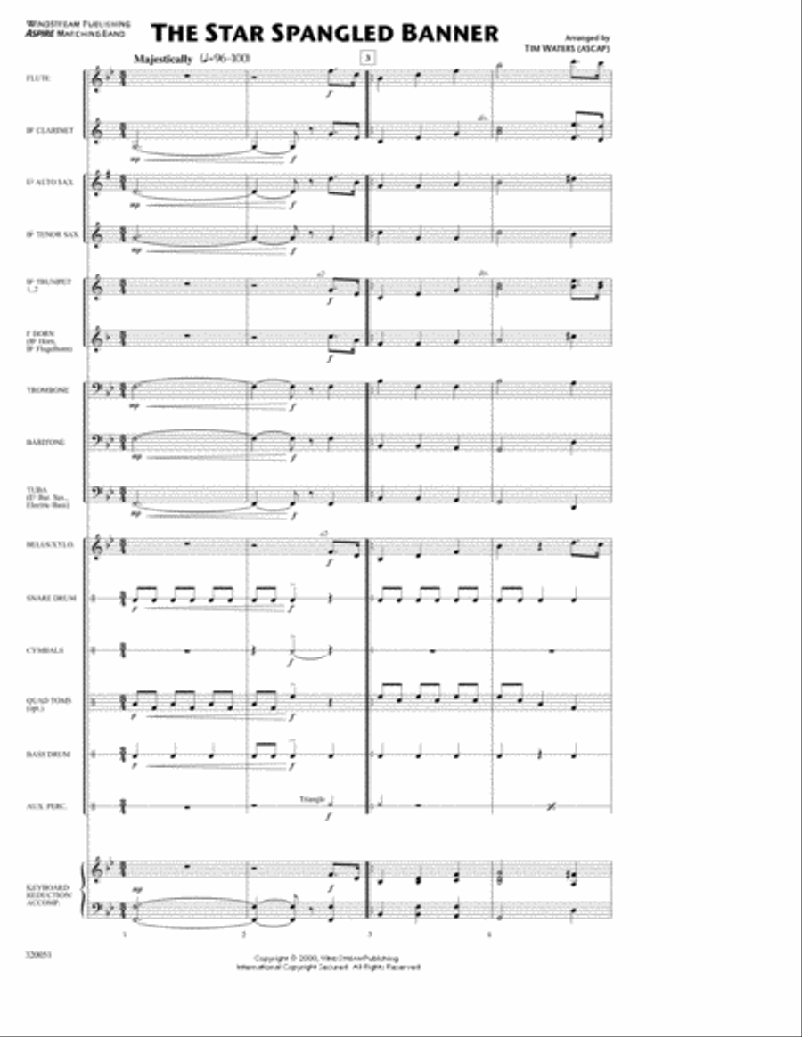 The Star Spangled Banner The Star Spangled Banner Marching Band scores gallery preview page 1