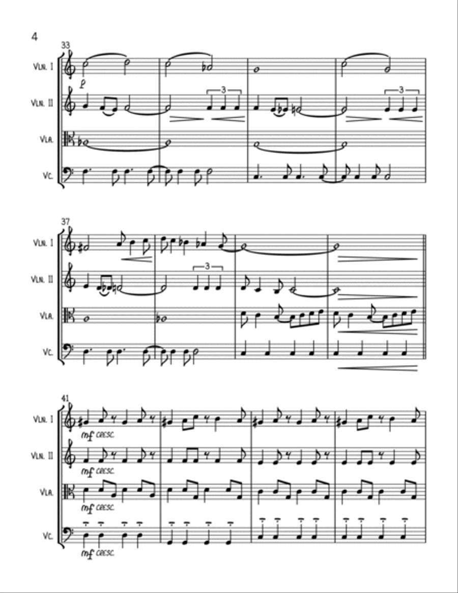 Can't Take My Eyes Off Of You String Quartet scores gallery preview page 4